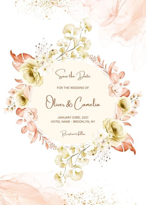 Free Canva Template - Floral Frame and Abstract Background Wedding Invitation Design Spiritual Thoughts, Wedding Invitations Online, 2 Timothy, Printable Greeting Cards, Electronic Invitations, Baby Shower Invites, Wedding Arrangements, Online Wedding, E Card