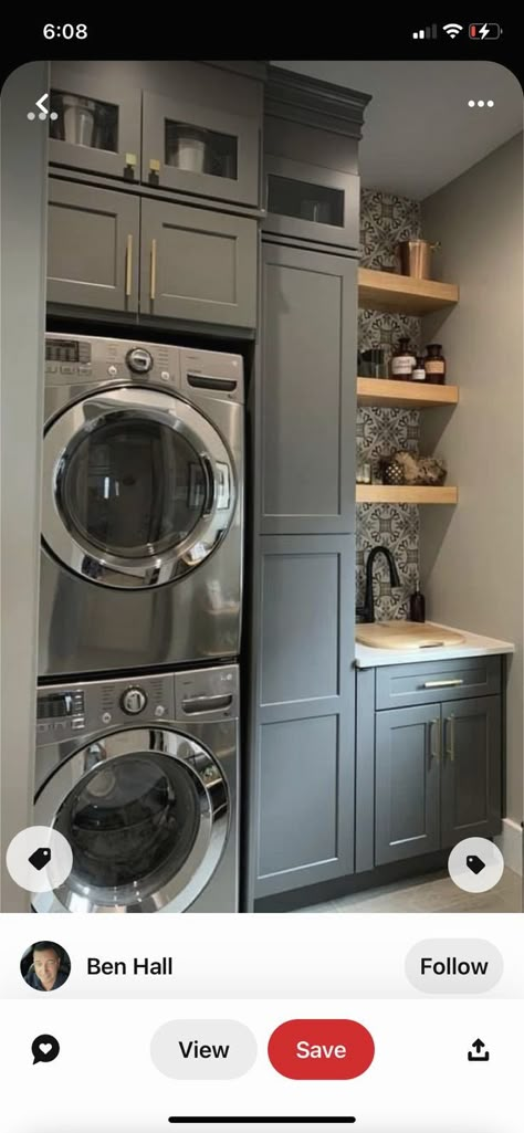 #laundry #laundryroomideas #laundryroom Washer Dryer Laundry Room, Laundry Room Makeover Ideas, Stacked Laundry, Laundry Room Decor Ideas, Laundy Room, Stacked Laundry Room, Laundry Room Ideas Small Space, Small Laundry Room Makeover, Tiny Laundry Rooms