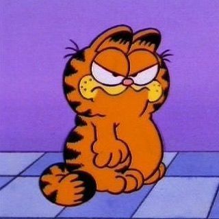 Green Hair Character Cartoon, Silly Cartoon Characters, Cartoon Icons Aesthetic 90s, Garfield Profile Pic, Garfield Drawings, Angry Garfield, Garfield Pfp, Cartoon Characters Aesthetic, Garfield Aesthetic