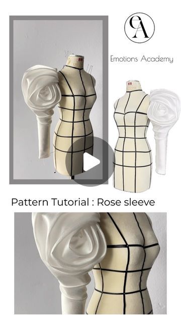 Rose Sleeve Pattern, Pattern Drafting Tutorials For Beginners, 3d Garments, Pattern Drafting Tutorials, Rose Sleeve, Instagram Pattern, Learning Framework, Corset Fashion, Professional Learning