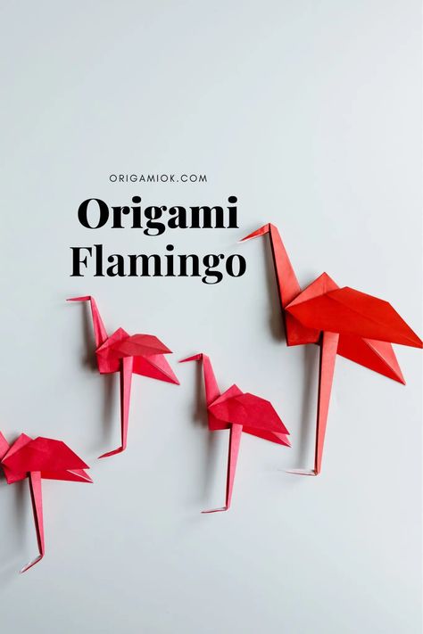 origami flamingo | origamiok Origami Rectangle Paper, Complicated Origami, Origami Animal, Origami Birds, Simple Origami, Origami Patterns, Symbol Of Freedom, Origami Bird, Symbols Of Freedom