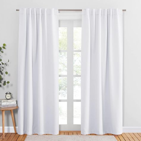 Amazon.com: PONY DANCE Window Curtains Drapes - White Panels Short Drapes Back Tab/Rod Pocket Window Treatments Curtain Blinds Home Decoration for Kitchen Bedroom, W 42 by L 30 inch, Pure White, 2 PCs : Home & Kitchen Short Drapes, Curtains Long, Curtain Blinds, Insulated Drapes, Pocket Window, White Drapes, Drape Panel, Thermal Curtains, Darkening Curtains