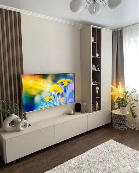 Ruang Tv, Studio Layout, Living Room Wall Units, Living Room Tv Unit, Living Room Design Inspiration, Small Living Room Decor, Living Room Design Decor, Basement Decor, Ideas Living Room