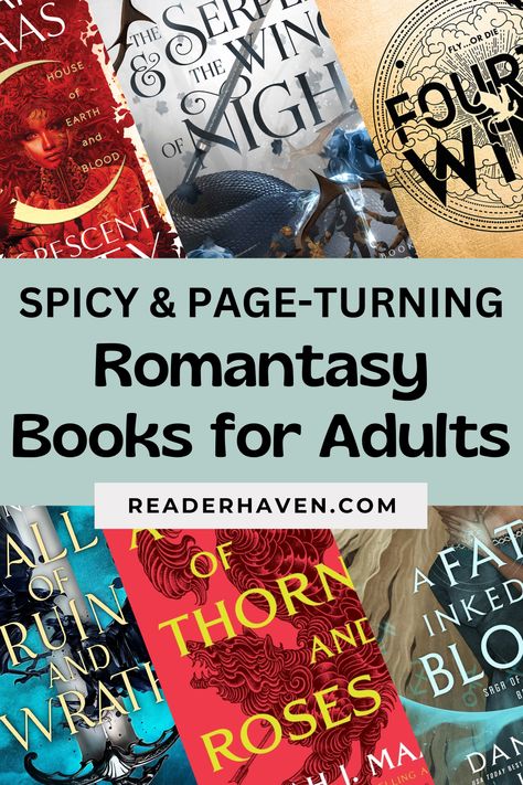 Fantasy And Romance Books, Spicy Fantastic Books, Books Like Sarah J Maas, Best Spicy Romantasy Books, Booktok Book List, Completed Fantasy Book Series, New Fantasy Books, Fantasy Books For Adults, Fantasy Book Boyfriends