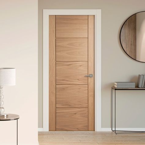 Internal Door Handles On Oak Doors, Indoor Door Design Modern, Oak Door White Trim, Oak Internal Doors With Black Handles, Indoor Doors Modern Wood, Oak Doors With White Trim, Indoor Door Design, Scandinavian Interior Doors, Indoor Doors Modern