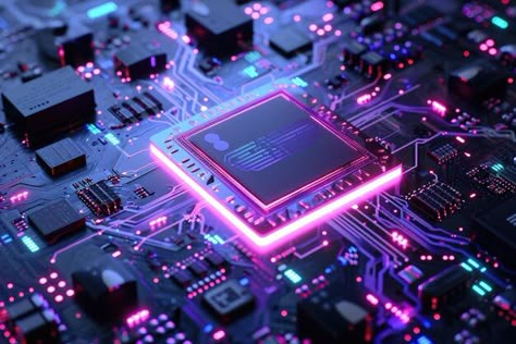 Photo circuit board cpu processor visual... | Premium Photo #Freepik #photo Computer Parts Aesthetic, Technology Wallpaper Desktop Backgrounds, Cpu Computers, Components Of Computer, Moodboard App, Future Computer, Technology Design Graphic, Digital Image Processing, Computer Circuit Board