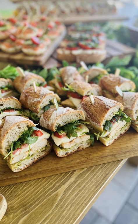 Fancy Mini Sandwiches, Party Food For A Crowd On A Budget, Simple Catering Ideas, Baby Shower Sandwich Ideas, Sandwich Buffet Ideas, Sandwich Display Ideas For Party, Sandwich Platters For Parties, Grazing Table Ideas Wedding Reception, Finger Food Party Ideas