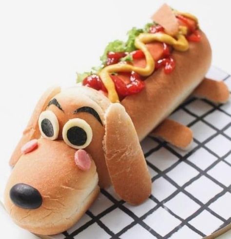 Dog Bread, Decorações Com Comidas, Food Art For Kids, Easy Food Art, God Mat, Fun Kids Food, Food Crafts, Kids Snacks, Food Humor