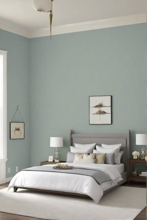 interior paint, bedroom decor, wall paint, paint color palette
home decorating, home interior design, interior bedroom design, kitchen designs House Room Paint Colors, Different Color Bedroom Walls, Bedroom Light Paint Colors, Blue Color Wall Paint, Modern Earthy Bedroom Paint Colors, Interior House Colors 2024, Blue Wall Painting Ideas Bedrooms, Wall Paint In Bedroom, Office Ideas Paint Colors