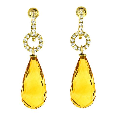 Citrine Jewelry, Yellow Jewelry, Jeweled Earrings, Yellow Earrings, Mellow Yellow, Diamond Drop Earrings, Citrine, My Jewellery, Beautiful Jewelry