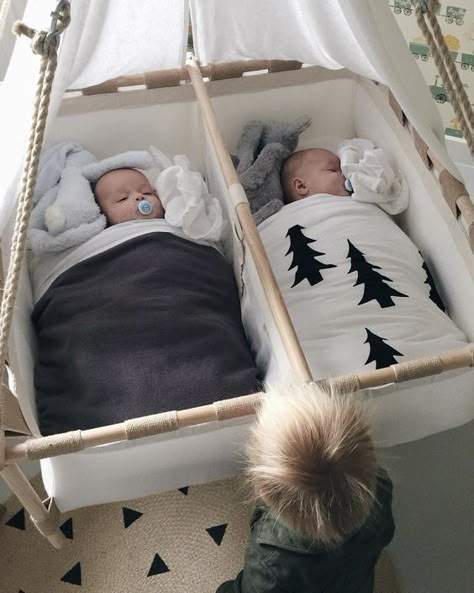 Double the trouble? These day it isn't difficult or expensive to create trendy, gender neutral (if preferred) gorgeous twins nurseries. Future Children, Twin Babies, Baby Family, Baby Boy Names, Future Family, Tiny Humans, Family Goals, 귀여운 동물, Future Kids