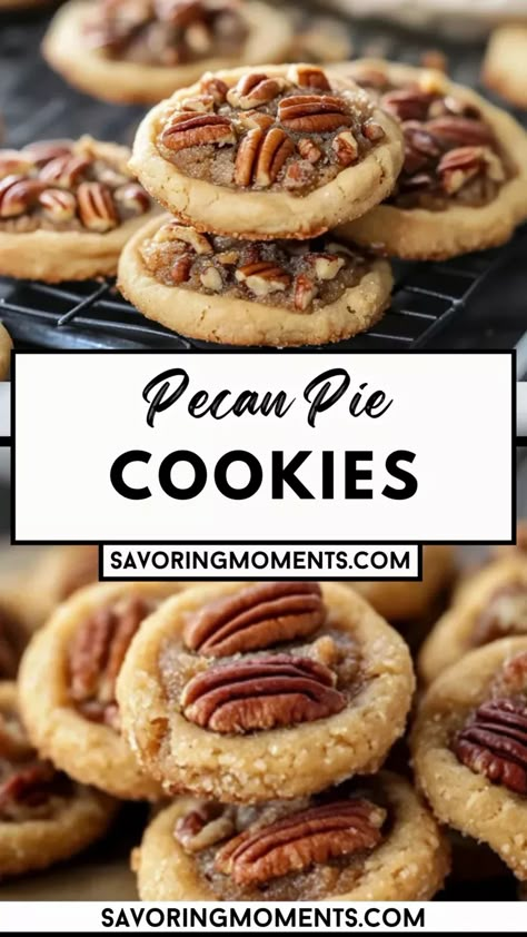 are the perfect fusion of two beloved treats—warm, gooey pecan pie and crunchy, chewy cookies! These bite-sized delights are easy to make and packed with rich, buttery flavor, making them the ideal snack or dessert. Perfect for holiday gatherings, or just an indulgent treat any time of year. Make this dish tonight – grab the recipe and start baking today! #PecanPieCookies #CookieRecipes #BakingRecipes #DessertIdeas #SweetTreats #HolidayCookies #PecanDessert #CookiesOfTheDay #BakingJoy #DessertL American Cookie Recipe, Great American Cookie Recipe, American Cookies Recipe, Gooey Pecan Pie, Great American Cookie, Pecan Pie Cookies, American Cookies, Pecan Desserts, Xmas Cookie