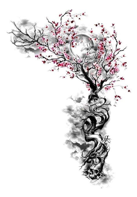 Xenomorph Tattoo, Blossom Tree Tattoo, Mystical Tattoos, Tree Tattoo Designs, Inspiration Tattoos, Tattoo Simple, Blossom Tattoo, Tattoo Style Drawings, Tattoo Design Book