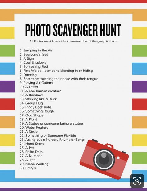 School Photo Scavenger Hunt, Team Photo Scavenger Hunt, Easter Photo Scavenger Hunt, Scavenger Hunt Photo Challenge, Picture Scavenger Hunt For Kids, Picture Scavenger Hunt Ideas, Picture Scavenger Hunt For Teenagers, Team Scavenger Hunt Ideas, Work Scavenger Hunt