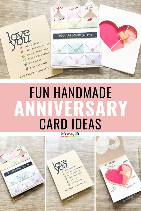 3 Fun Handmade Anniversary Card Ideas For Your Boyfriend, Husband, or Significant Other #anniversarycards #anniversarycard #anniversarygift #handmadecard #papercrafts Anniversary Card Making Ideas, Handmade Anniversary Cards For Husband Diy, Card Making Ideas For Boyfriend, Diy Anniversary Card For Husband, Anniversary Card Diy For Him, Diy Anniversary Cards For Him, Handmade Anniversary Card Ideas, Free Printable Anniversary Cards Husband, Handmade Gifts For Husband Anniversaries