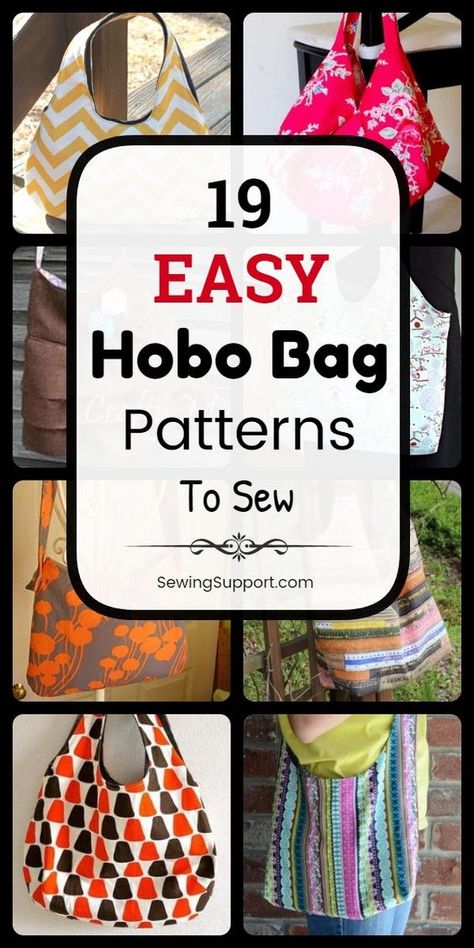 Easy Hobo Bag Patterns (Free) #bagmadefromjeanssewingpatterns #handmadejeansbagsewingpatterns #jeansbagsideassewingpatterns Hobo Bag Patterns, Handbag Sewing, Sewing Patterns For Women, Bags To Sew, Bags Sewing, Bag Pattern Free, Beginner Sewing Projects Easy, Sew Ins, Leftover Fabric