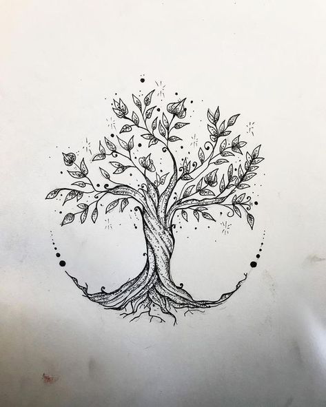 Geometric Tattoo Tree, Tato Mandala, Celtic Tattoos For Men, Family Tree Tattoo, Flower Tattoo Drawings, Tattoo Zeichnungen, Small Flower Tattoos, Tree Tattoo Designs, Neck Tattoos