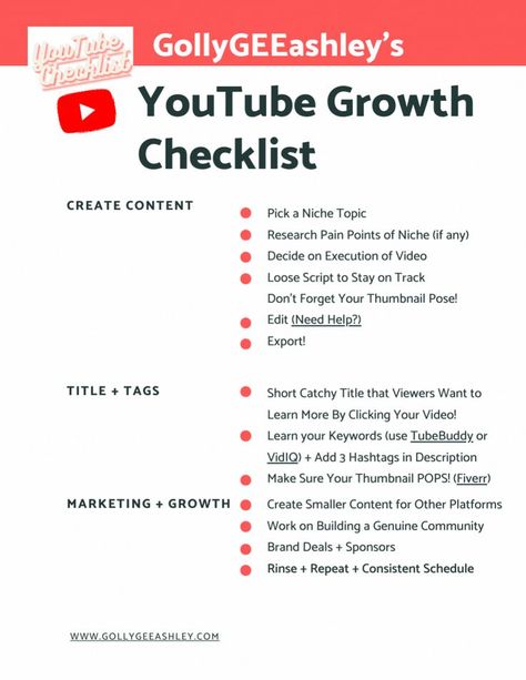 Easy YouTube checklist to help grow subscribers, viewers, plan for videos, and grow your brand community on social media. How to grow on youtube 2021, How to grow your youtube channel, how to grow your youtube channel tips Youtube Marketing Strategy, Start Youtube Channel, Social Media Content Planner, Youtube Editing, Video Marketing Strategies, Youtube Business, Youtube Success, Youtube Channel Ideas, First Youtube Video Ideas