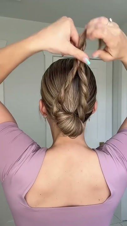 Wash Day Braided Low Bun Hair Tutorial - Medium & Long Hair Braided Bun Medium Length Hair, Hairstyles Loose Bun, How To Make A Chignon Bun, Low Hair Buns For Long Hair, Cute Low Buns For Long Hair, Bun For Thick Medium Hair, Long Hair Low Bun Tutorial, Long Hair In Bun, Easy Bun For Wedding