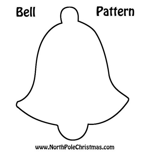 Bell Template, Bell Outline | Free Winter Stencils Bell Template Free Printable, Christmas Bell Template Free Printable, Santa Templates Free Printable, Angel Template Free Printable, Bell Template, Winter Stencils, Christmas Crafts Printables, Bell Drawing, Outline Sketches