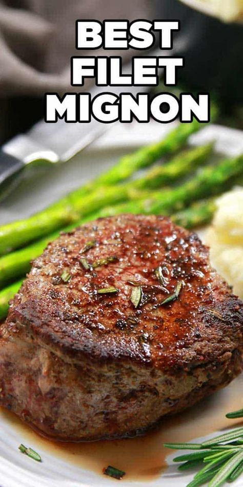 How to cook the best filet mignon! This easy steak recipe is low carb and so delicious. #iacornfed #spoonsor #steak #beef #easyrecipe #lowcarb Filet Mignon Steak Recipes, Tenderloin Steak Recipes, Best Filet Mignon Recipe, Best Filet Mignon, Filet Migon, Perfect Filet Mignon, Filet Mignon Recipe, Grilled Tenderloin