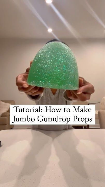 Tutorial: Learn how to make Giant Gumdrops #tutorial #candy #diy #candyland #christmas #decoration How To Make Giant Candy Decorations, Gumdrop Diy Decorations, Candyland Diy Christmas Decorations, Sprinkle Organization Ideas, Diy Gumdrop Lights, Office Cube Christmas Decorating Ideas, Gingerbread Man Centerpiece, Gumdrops Decorations Diy, Diy Gum Drops