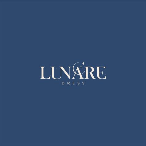 Logo lunare, creativ logo, dress logo, brand Lunare Dress, Logo for the Lunare Dress clothing brand Store Names Ideas, Shop Name Ideas, Dress Logo, Supermarket Design, Brand Names And Logos, Entertainment Logo, Clothing Brand Logos, Hair Logo, Moon Logo