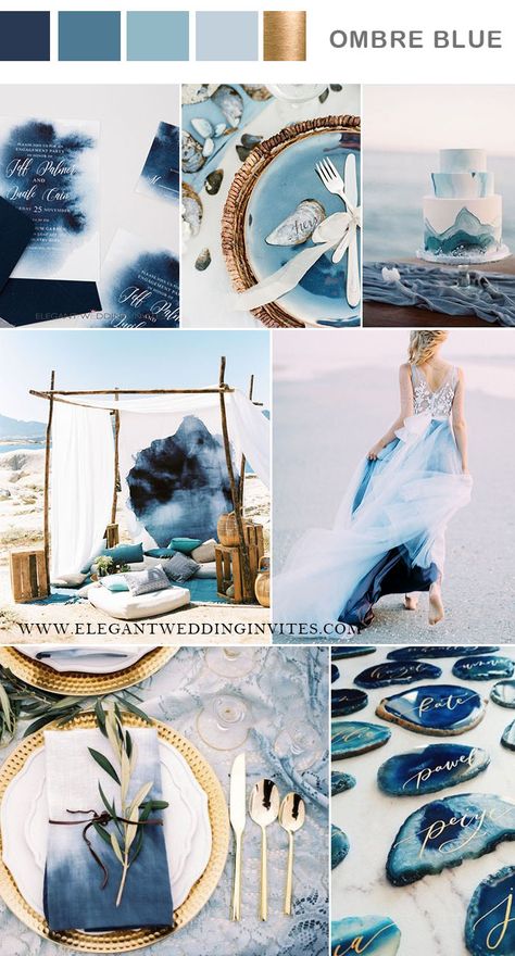 Blue Beach Wedding, Beach Wedding Ideas, Wedding Color Palettes, Blue And White Wedding, Dream Beach Wedding, Beach Wedding Colors, Sea Wedding, Ocean Wedding, Boho Beach Wedding