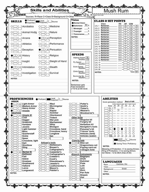 D&D 5E – Character Sheet and Folio | Dungeon Master Assistance D D Character Sheet, 5e Character Sheet, Magic Items, The Fold, Dungeon Master, Ready To Play, Character Sheet, Try Harder, Character Description