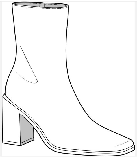 Shoes Flat Sketch, Boot Sketch, Pola Jumpsuit, Shoes Coloring, Odyssey Art, Fashion Illustration Shoes, Fashion Illustration Tutorial, Flat Drawings, Shoe Sketches