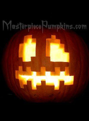 "Pixelated Pumpkin" - Minecraft's version of a classic J-O-L Halloween Pumpkins Carvings Designs, Menu Halloween, Halloween Pumpkin Stencils, Cute Pumpkin Carving, Halloween Pumpkin Carving Stencils, Creepy Pumpkin, Creative Pumpkin Carving, Amazing Pumpkin Carving, Scary Pumpkin Carving