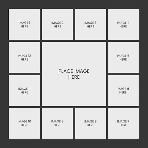 Photo Grid Layout Collage, Cute Photo Collage Ideas, Photo Grid Layout, Photo Collage Template Instagram, Photo Frame Layout, Marco Polaroid, 12 Photo Collage, Collage Grid, Photos Layout