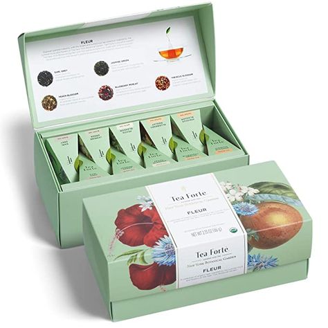 Amazon.com : Tea Forte Lotus Relaxing Teas Presentation Box Tea Sampler Gift Set, 20 Assorted Variety Handcrafted Pyramid Tea Infuser Bags, Black Tea, Green Tea, Oolong Tea, White Tea, Herbal Tea : Grocery & Gourmet Food Tea Packing Design, Tea Box Design, Tea Sampler Gift, Tea Forte, Tea Packaging Design, Tea Gift Box, Tea Gift Sets, Relaxing Tea, Tea Sampler