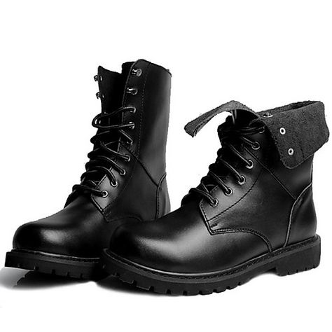 Fall Leather Boots, Rocker Boots, Mens Boots Online, Black Leather Combat Boots, Combat Boots Men, Boots Combat, Mens Boots Casual, Black Combat Boots, Tactical Boots