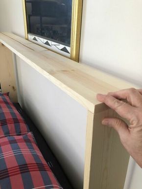 Build A Headboard, Farmhouse Bedroom Set, Diy Wood Headboard, Diy Bed Headboard, Headboard Diy, Simple Headboard, Sofa Makeover, Cube Storage Shelves, Headboard With Shelves