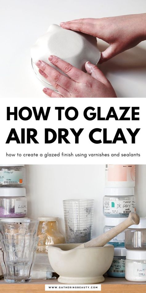 Glaze Air Dry Clay, Hantverk Diy, Air Dry Clay Ideas, Dry Clay Ideas, Homemade Clay, Air Clay, Diy Air Dry Clay, Air Dry Clay Projects, Clay Diy Projects