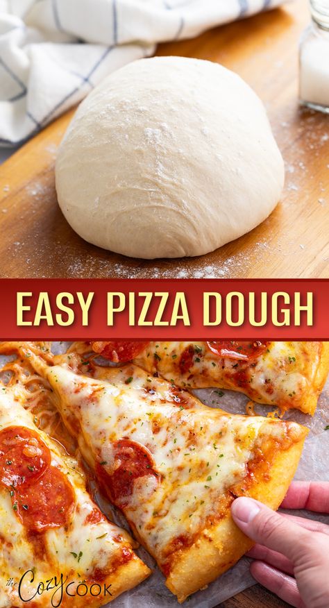 top is pizza dough in a ball, bottom is slice of cooked pizza Stromboli Pizza, Pizza Stromboli, Easy Pizza Dough Recipe, The Best Homemade Pizza, Make Homemade Pizza, Homemade Pizza Dough Easy, Best Pizza Dough Recipe, Pizza Dough Recipe Easy, Best Pizza Dough