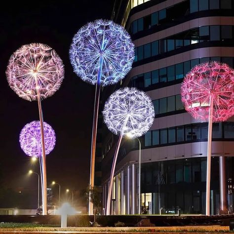 Dandelion Lights Outdoor, Cherry Blossom Led Lights, Led Cherry Blossom Tree, Solar Flower Lights, Glowing Lotus Flower, Red Rose Flower, Backyard Lighting, Solar Garden, Solar Lights Garden