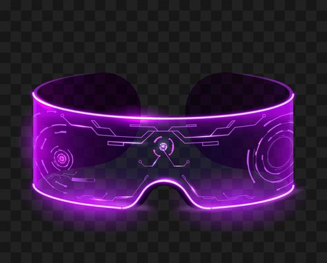 Techno Glasses, Purple Cyberpunk, Robot Background, Cyberpunk Glasses, Snap Lens, Led Sunglasses, Futuristic Glasses, Neon Png, Vr Glasses