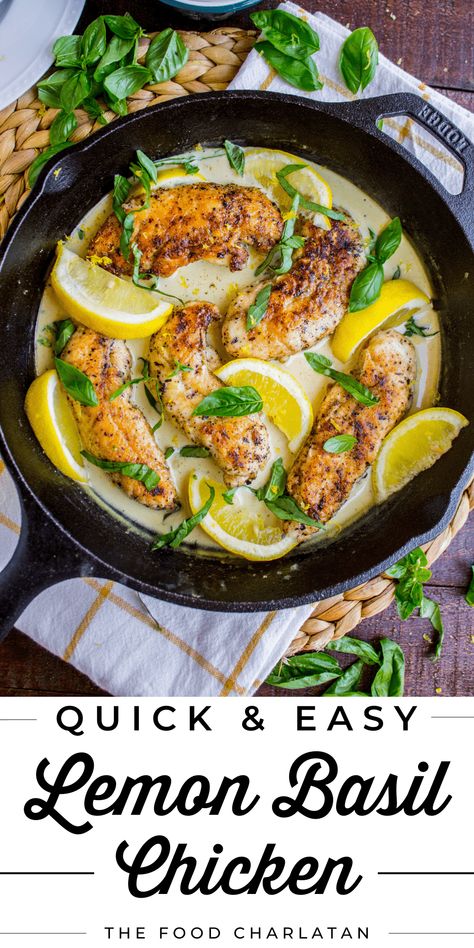 Basil Sauce For Chicken, Lemon And Basil Chicken, Chicken Lemon Basil Recipes, Lemon Basil Sauce For Chicken, Recipes With Chicken And Basil, Basil Keto Recipes, Creamy Lemon Basil Chicken, Recipes With Basil Leaves And Chicken, Basil Lime Chicken