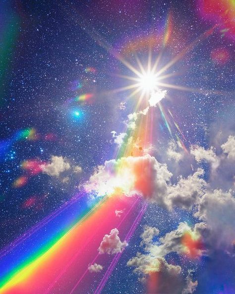 Clouds And Rainbows, Wallpaper Sky, Color Vibe, Rainbow Sky, Rainbow Aesthetic, Postcard Template, Rainbow Wallpaper, Sun Is Shining, Rainbow Art