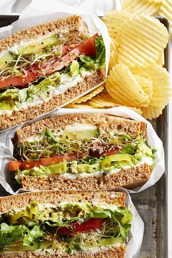 I worked at a sandwich shop that made these vegetable sandwiches stuffed with cucumbers, sprouts, tomatoes, and avocadoes. They were a veggie's dream! Vegetable Sandwiches, Cucumber Sandwiches Recipes, Protein Sandwich, Cucumber Sandwich, Healthy Sandwich Recipes, Sandwich Shop, Resep Diet, Veggie Sandwich, Cucumber Sandwiches