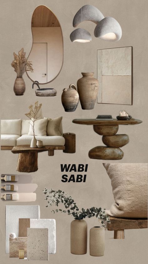 Wabi Sabi Interior Design, Wabi Sabi Interior, Wabi Sabi Decor, Japandi Interior, Interior Design Boards, Living Room Design Inspiration, Interior Design Mood Board, Apartment Decor Inspiration, Decor Home Living Room