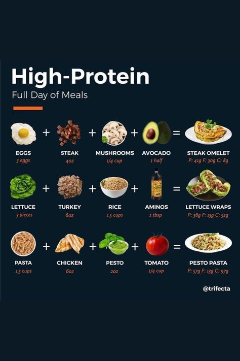 High Protein Day Plan, Meals High In Protein Low Carb, Healthy Easy Meals High Protein, Full Of Protein Meals, High Finer Food, High Protein Full Day Of Meals, Meals Full Of Protein, How To Do A High Protein Diet, High Protein Full Day Of Eating