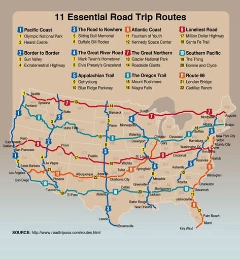 11 amazing road trips you can do without ever leaving the United States. - Imgur Road Trip Map, Rv Road Trip, Cross Country Road Trip, Into The West, Road Trip Routes, National Park Road Trip, Travel Route, Us Road Trip, American Road Trip