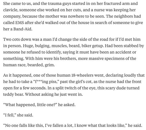 ER Doctor Reveals Amazing Things Ever Witnessed, Helps Restore Faith In Humanity - CheezCake - Parenting | Relationships | Food | Lifestyle Favorite Tropes, Er Doctor, Whatever Is True, Biker Gang, Human Kindness, Feel Good Stories, Faith In Humanity Restored, Her Cut, Humanity Restored