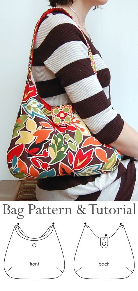 Phoebe Bag Free Pattern, Round Bag Sewing Pattern, Fabric Bags Pattern Free Handbags, Simple Bag Patterns To Sew, Free Bag Patterns To Sew Handbags, Hand Bag Sewing Pattern, Free Bag Sewing Patterns, Bag Closure Ideas, Simple Bags To Sew