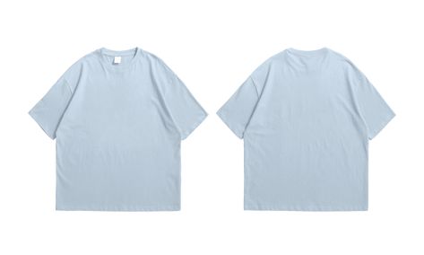 Mockup Tshirt Oversize, Blue Shirt Outfit, Baby Blue Tshirt, Oversized Black T Shirt, Oversized White T Shirt, Mock Up T Shirt, T Shirt Front And Back, Plain Tee Shirts, Baby Blue Shirt