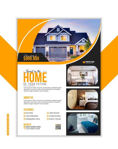 Elevate Your Listings with Stunning Real Estate Flyer Designs! A beautifully designed real estate flyer can make all the difference in attracting potential buyers and clients. Whether you're advertising a property, showcasing your services, or promoting an open house, a custom flyer helps you stand out in a competitive market. What I Offer: ✅Custom Real Estate Flyer Designs that highlight your property features and brand. ✅Eye-catching layouts tailored to grab attention and generate leads.... Property Advertising Design, Property Advertisement, Property Advertising, Real Estate Flyer Design, Pool Guest House, Inmobiliaria Ideas, Custom Flyers, Generate Leads, House Book