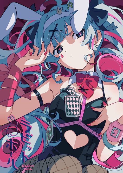 Miku Miku Beam Pose, J Pop Aesthetic, Pure Pure Miku, Halloween Hatsune Miku, Rabbit Hole Miku, Rabbit Hole Art, Miku Hatsune Chibi, Miku Chan, Miku Hatsune Vocaloid